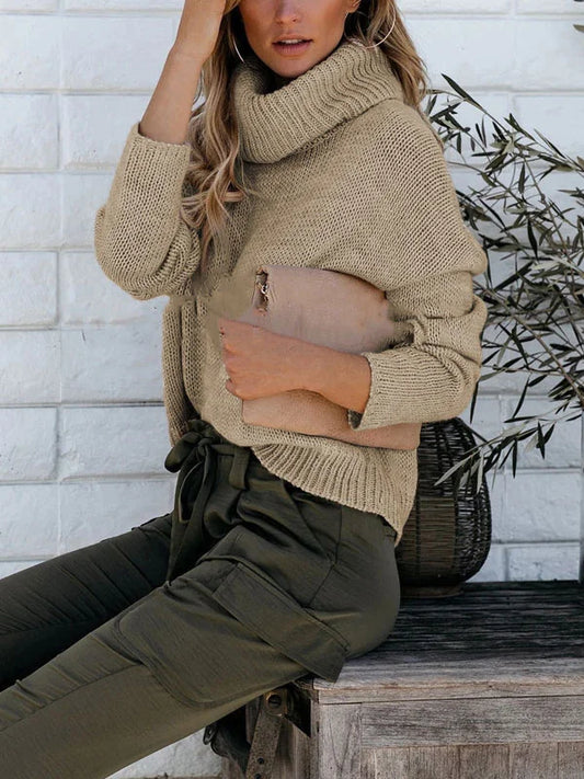 Pull en maille à col montant