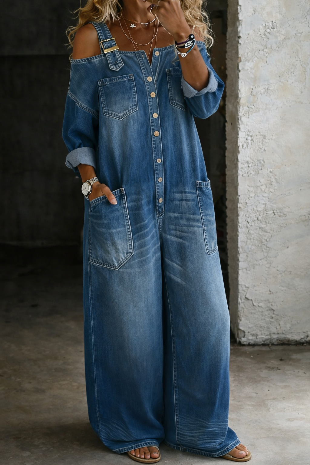 Sophia | Denimjurk met blote schouders