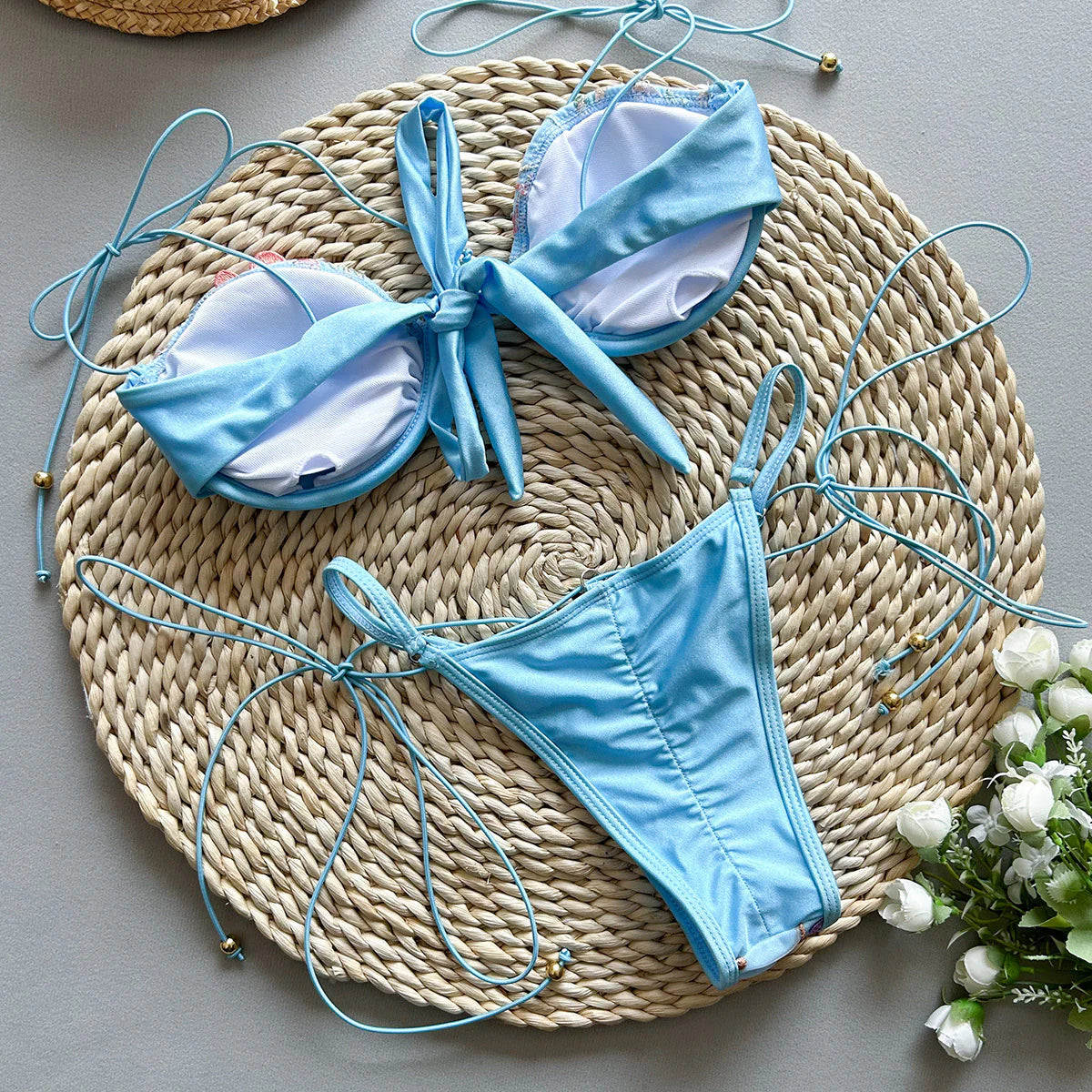 NOVALEE | BESTICKTER SPLIT-SWIMSUIT