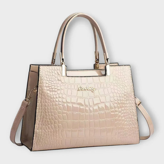 Bella – Glänzende Handtasche mit Krokodilmuster