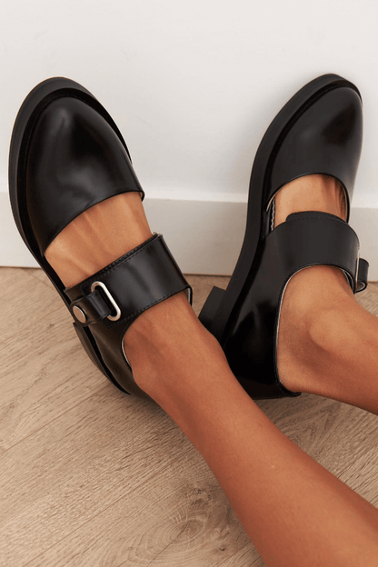 Zwarte Loafers met Gesp
