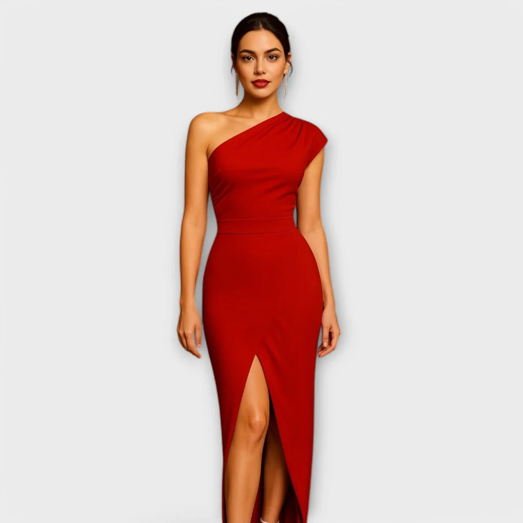 Lea – Elegantes asymmetrisches Abendkleid