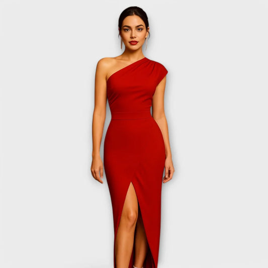 Lea – Elegantes asymmetrisches Abendkleid