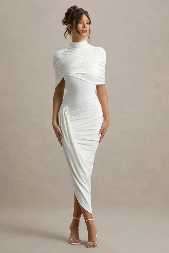 Robe longue Enchant à col haut