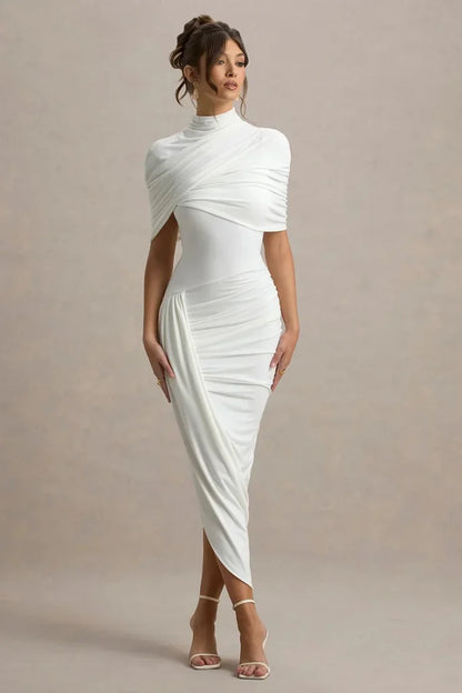 Robe longue Enchant à col haut