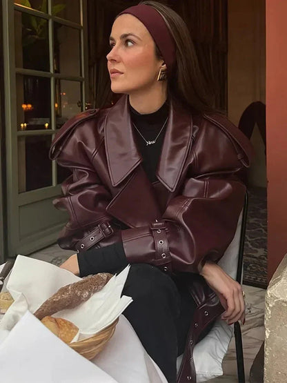 LINA | Stilvolle Leder-Herbstjacke