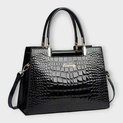 Bella – Glänzende Handtasche mit Krokodilmuster