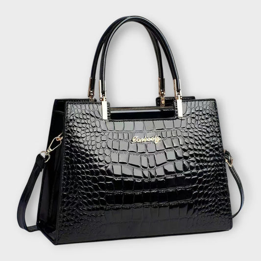 Bella – Sac à main brillant à motif crocodile
