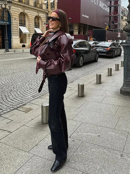 LINA | Stilvolle Leder-Herbstjacke