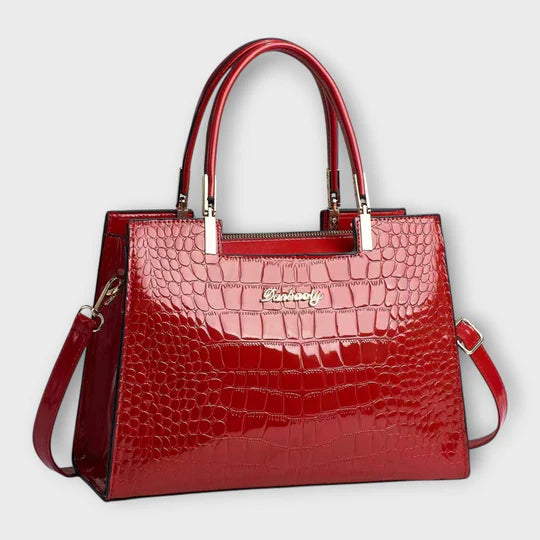 Bella – Glänzende Handtasche mit Krokodilmuster