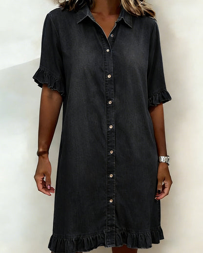 Maria | Robe en Denim Confortable avec Plis Flatteurs