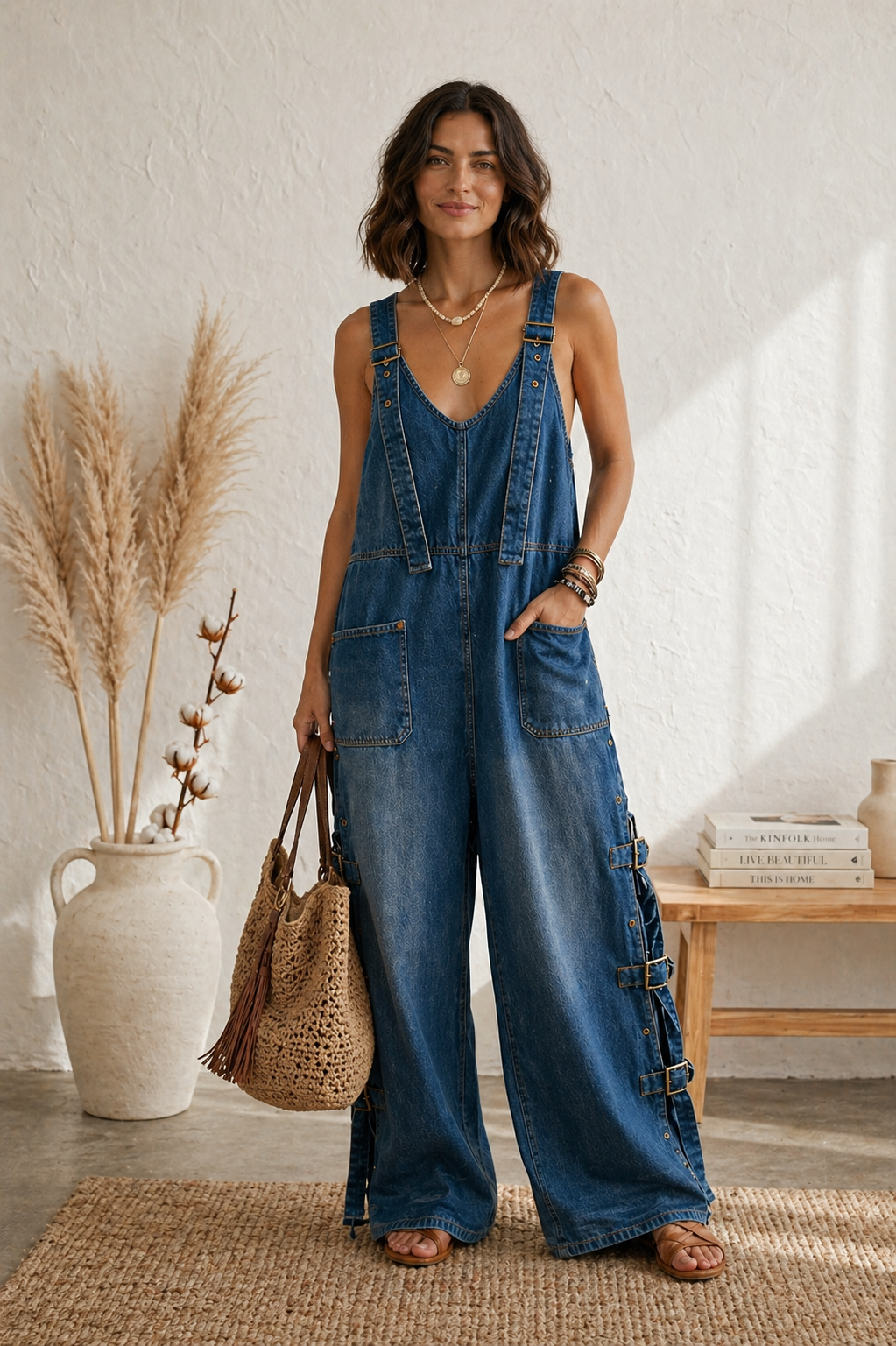 Isabella Amsterdam | Triana Boho-jumpsuit met wijde pijpen