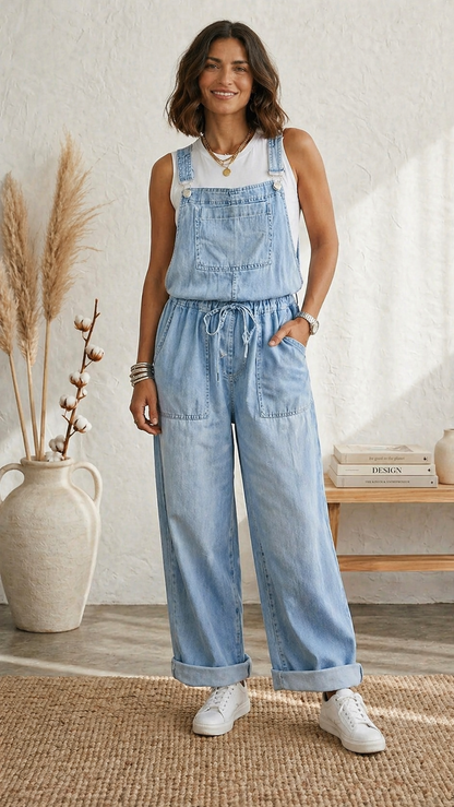 Isabella Amsterdam | Monserrat jumpsuit met brede pijpen