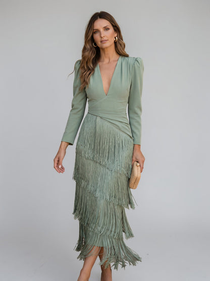 Sofia | Elegantes Fransenkleid