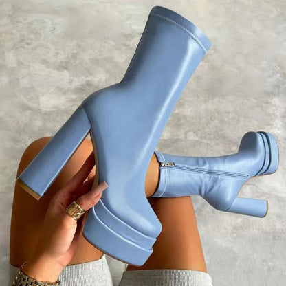 Summit Luxe™ | Elegante Damen-Stiefeletten mit Plateauabsatz
