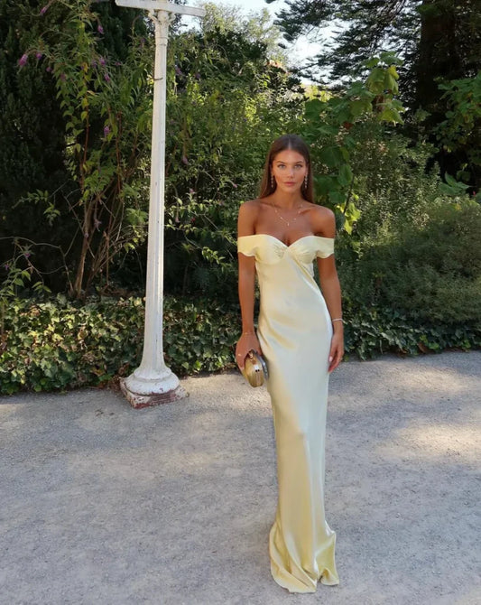 Emory | Satin-Maxikleid mit offenem Rücken