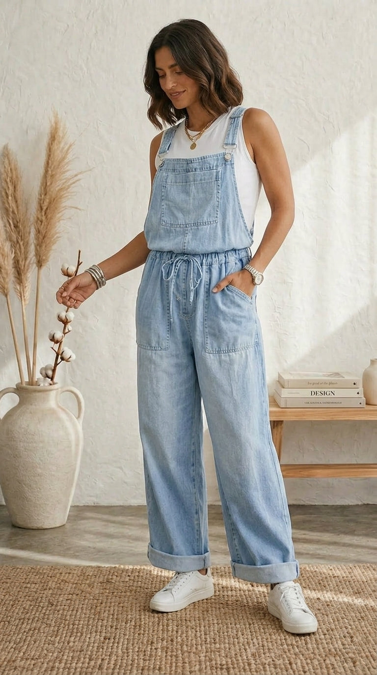 Isabella Amsterdam | Monserrat jumpsuit met brede pijpen