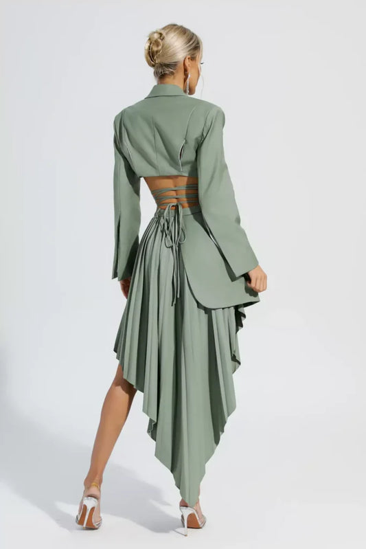 Myra Green Rüschen-Blazer-Set