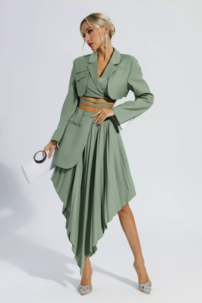 Ensemble blazer Myra Green à volants