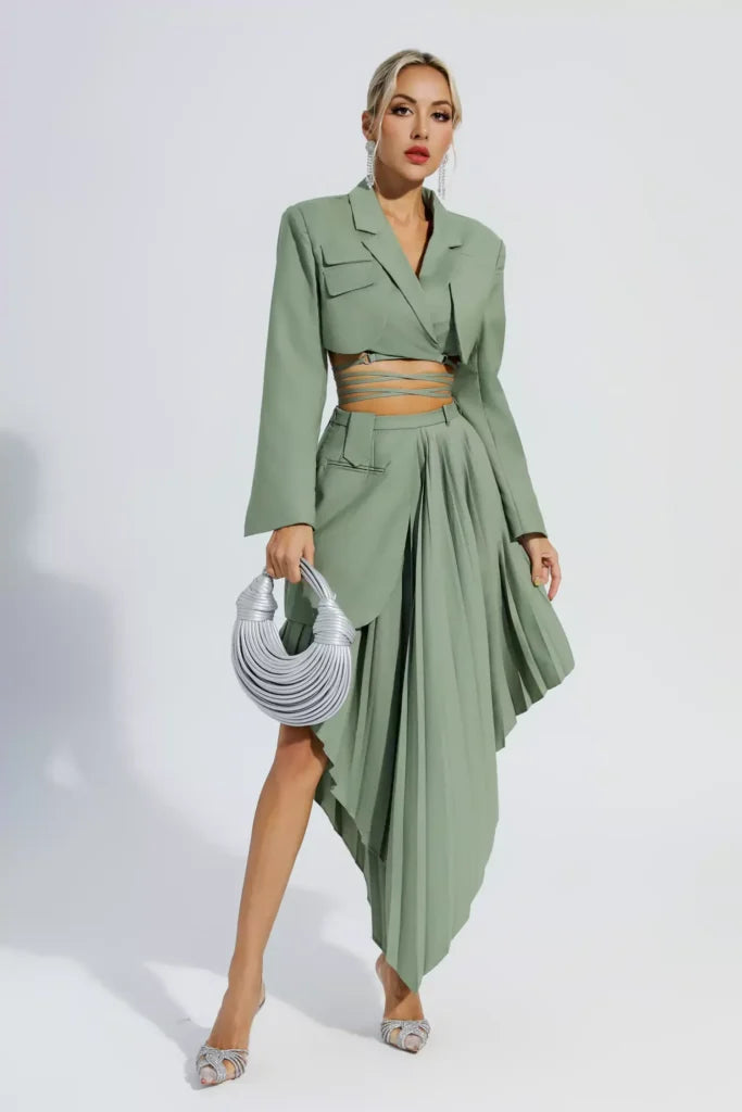 Ensemble blazer Myra Green à volants