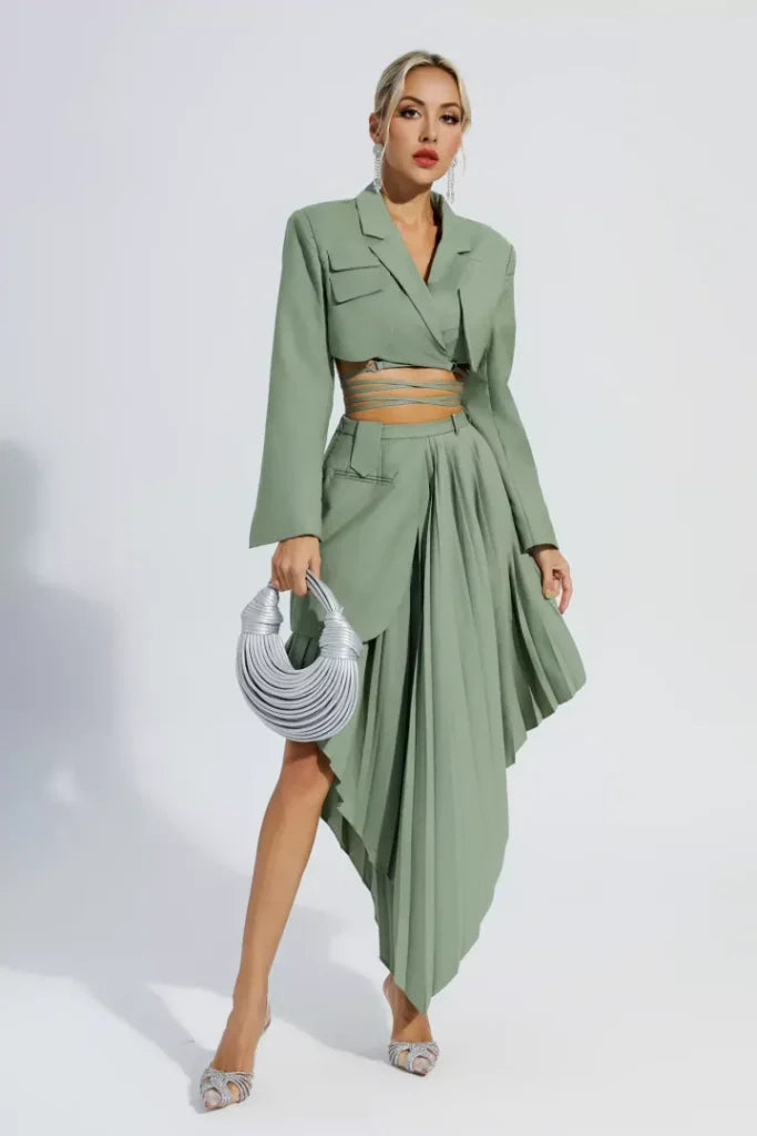 Ensemble blazer Myra Green à volants