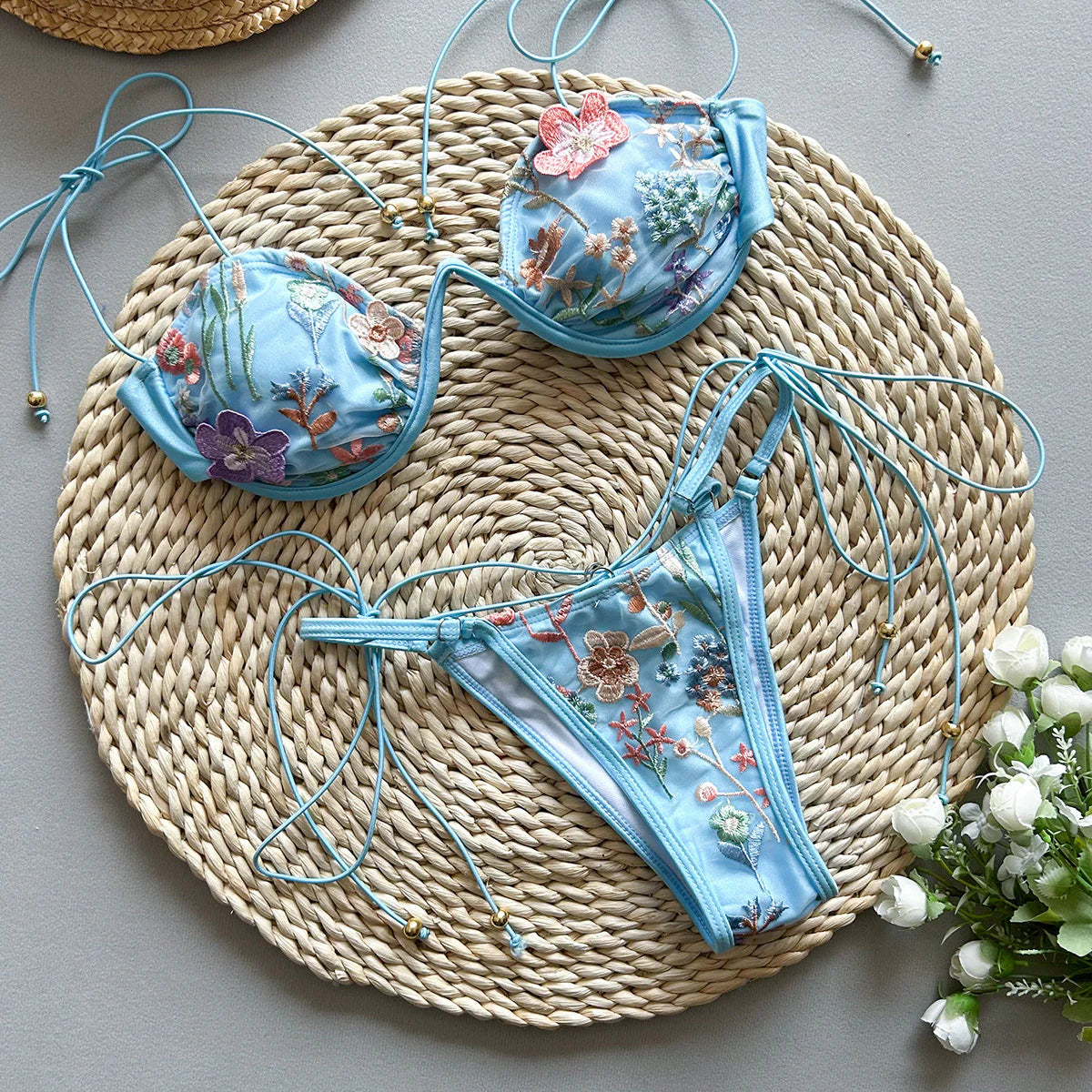 NOVALEE | BESTICKTER SPLIT-SWIMSUIT