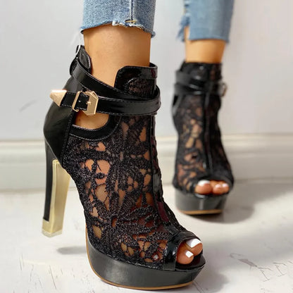 Elviera Schnürschuhe aus Netzstoff