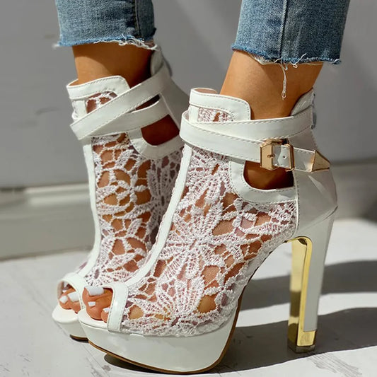 Elviera Schnürschuhe aus Netzstoff