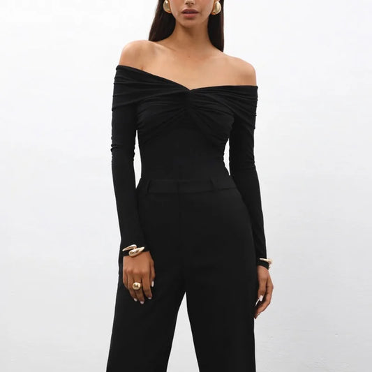 Baumwoll-Off-Shoulder-Oberteil