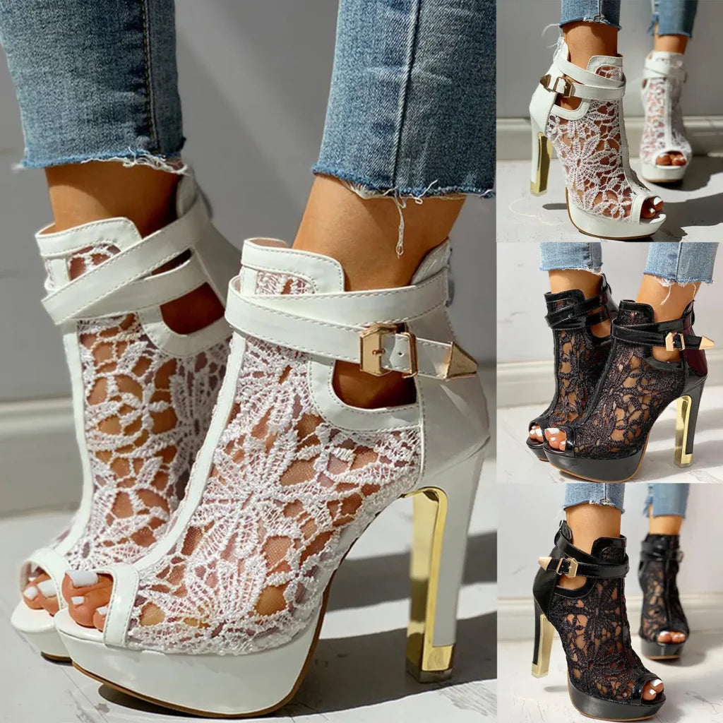 Elviera Schnürschuhe aus Netzstoff