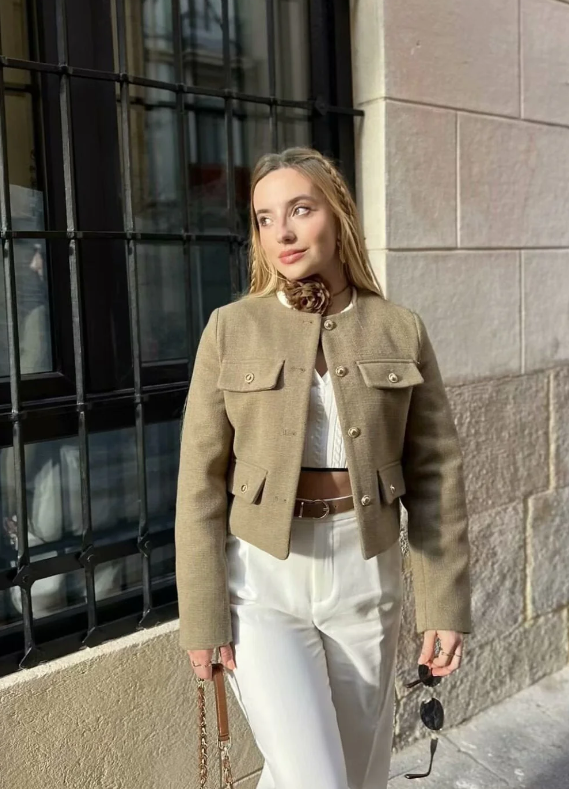 Megan | Vintage Cropped Jacke