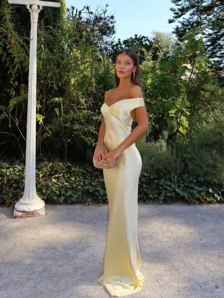 Emory | Satin-Maxikleid mit offenem Rücken