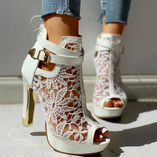 Elviera Schnürschuhe aus Netzstoff