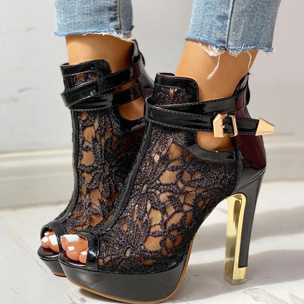 Elviera Schnürschuhe aus Netzstoff