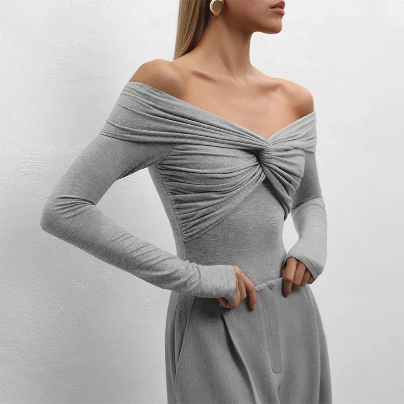 Baumwoll-Off-Shoulder-Oberteil
