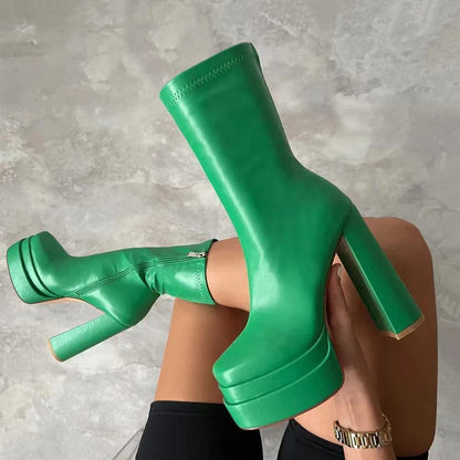 Summit Luxe™ | Elegante Damen-Stiefeletten mit Plateauabsatz