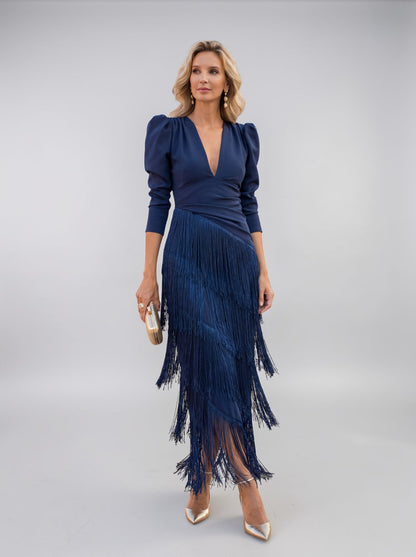 Sofia | Elegantes Fransenkleid