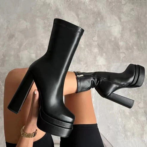 Summit Luxe™ | Elegante Damen-Stiefeletten mit Plateauabsatz