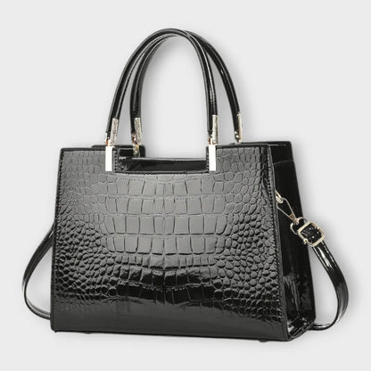 Bella – Glänzende Handtasche mit Krokodilmuster