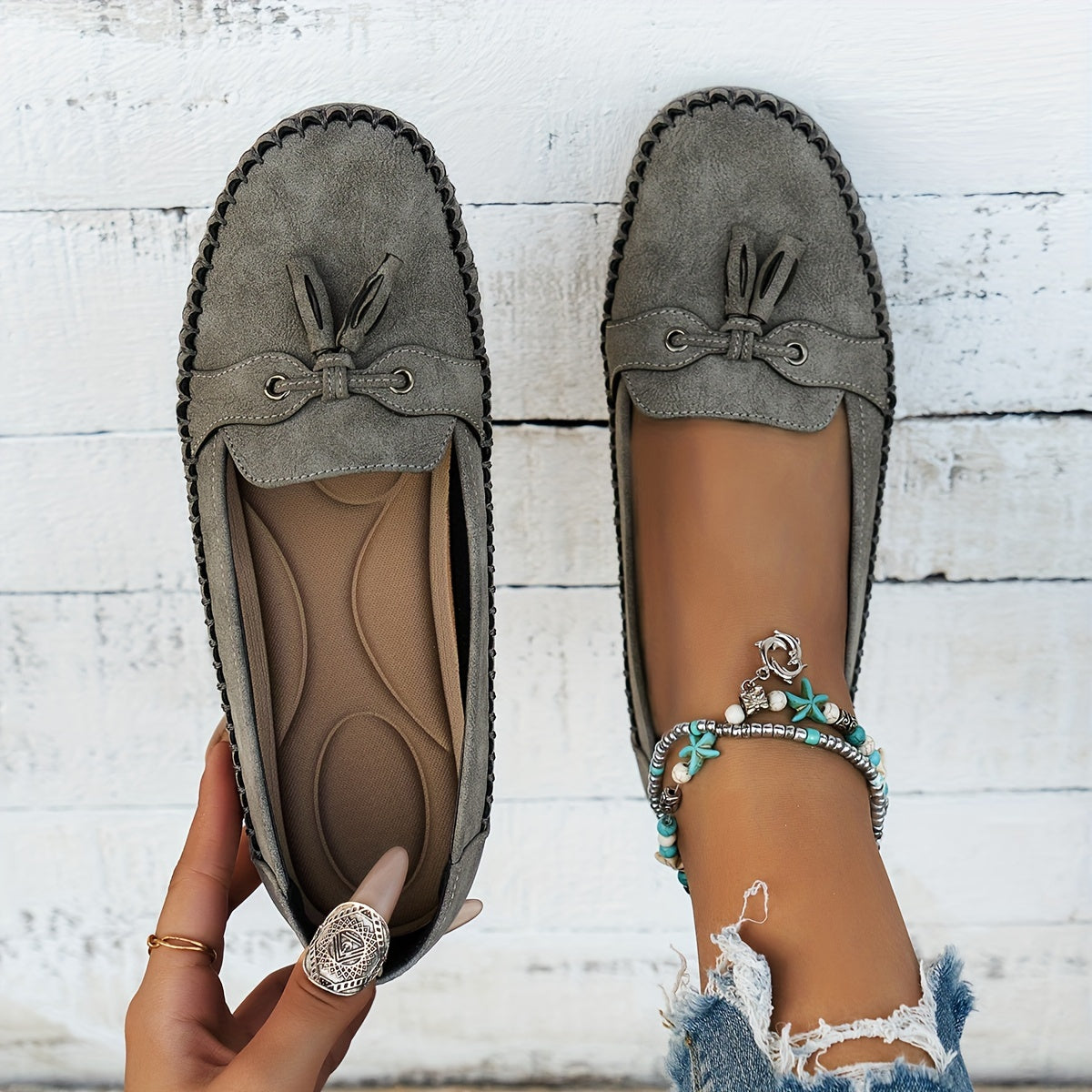 Nadine | Klassieke loafers met franjes