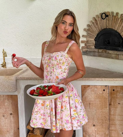 Lynn | Florales Korsett-Minikleid