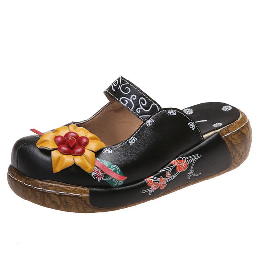 Ellie | Handgemaakte bohemien bloemenslippers