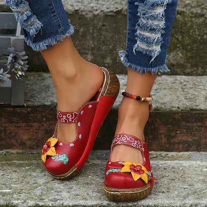 Ellie | Handgemaakte bohemien bloemenslippers