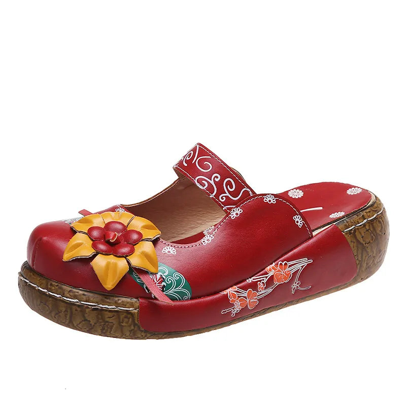 Ellie | Handgemaakte bohemien bloemenslippers