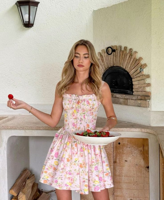 Lynn | Florales Korsett-Minikleid