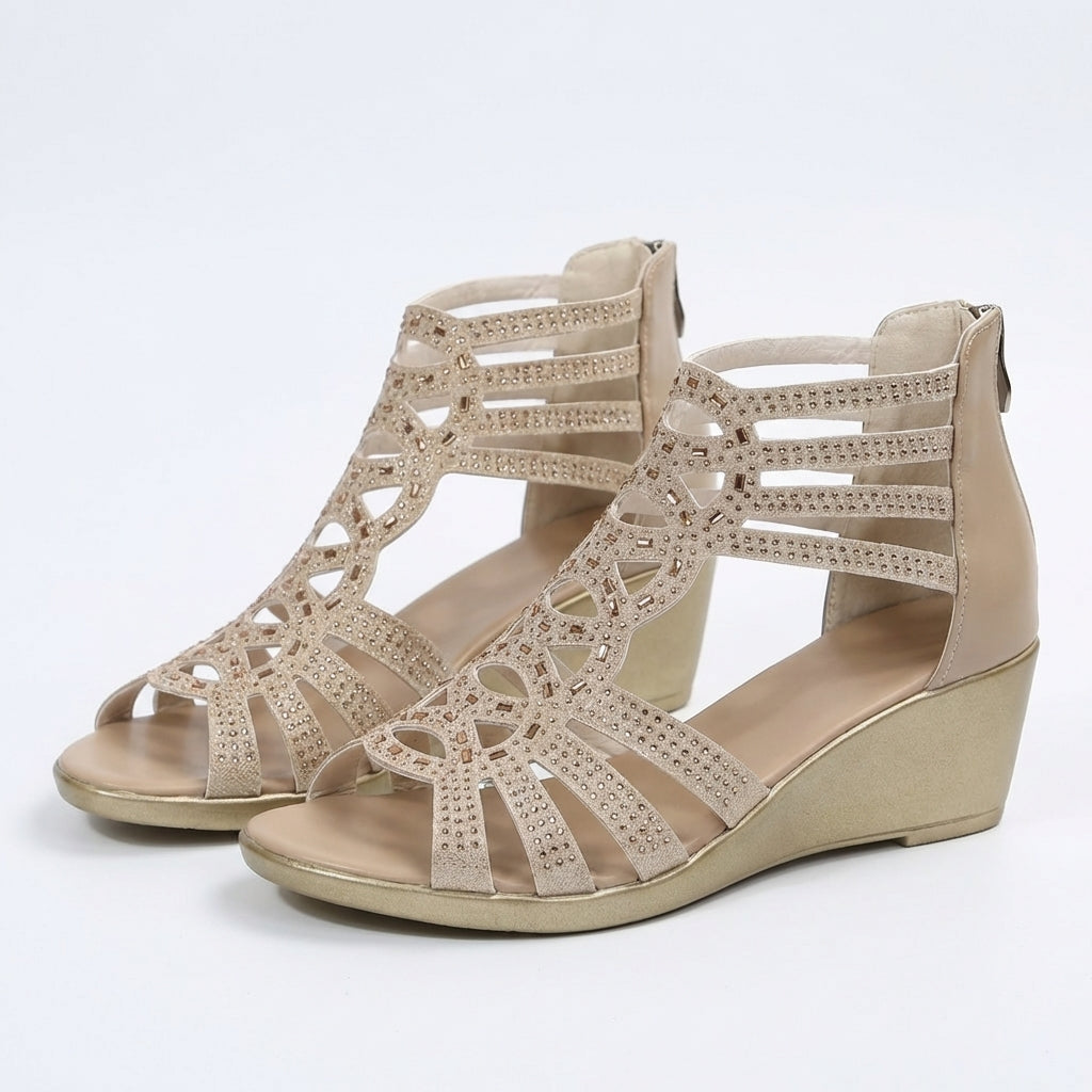 Gloria ergonomische sandalen met sleehak