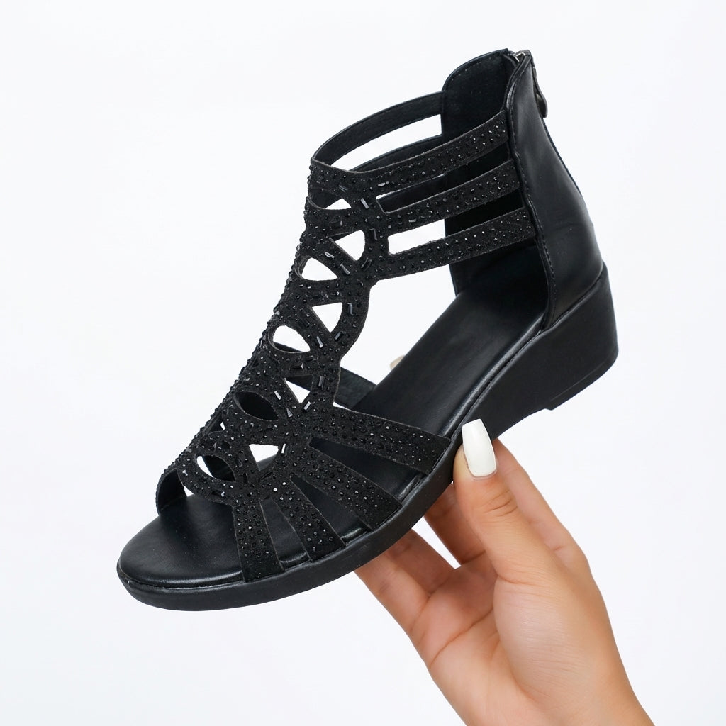 Gloria ergonomische sandalen met sleehak
