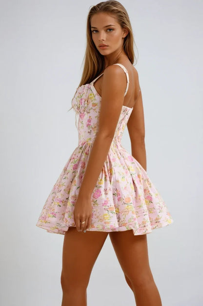 Lynn | Florales Korsett-Minikleid