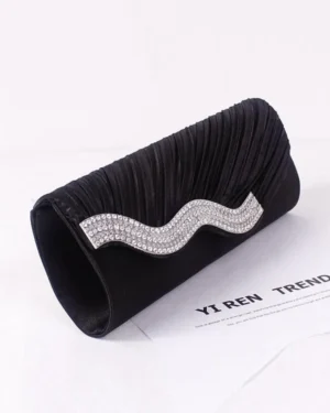 Pleated Diamond Clutch