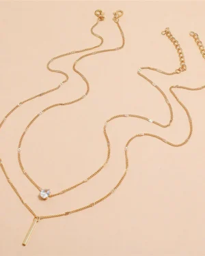 Vintage halsketting set met gouden hanger